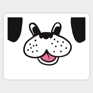 White Doggie with Black Ears Sticker